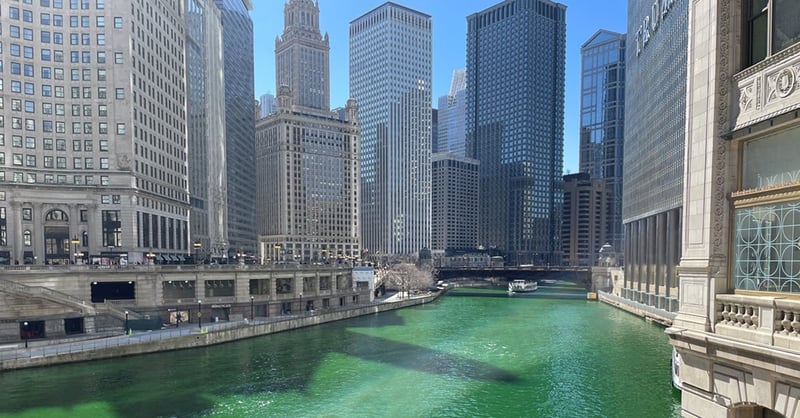 Chicago River Green for St. Patrick's Day